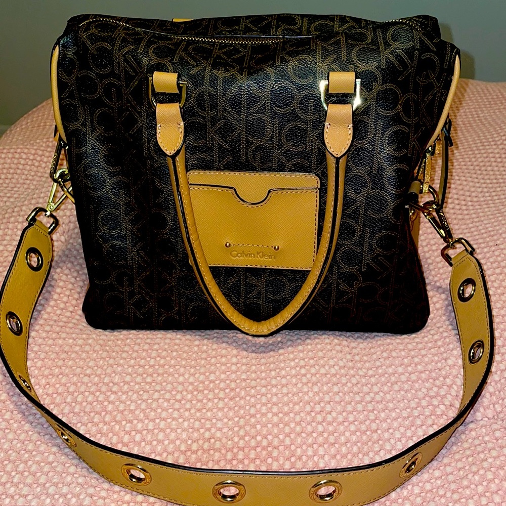 Brown Calvin Klein signature bag.